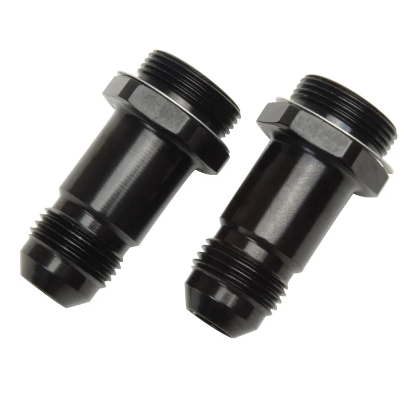 Russell Performance -8 AN Carb Adapter Fittings (2 pcs.) (Black) - Side View