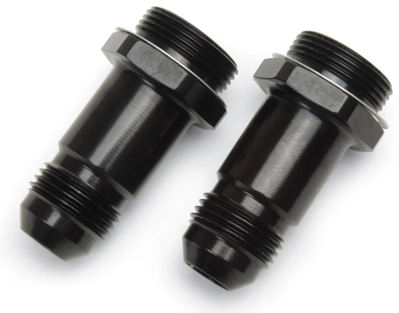 Russell Performance -8 AN Carb Adapter Fittings (2 pcs.) (Black) - Back View