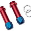 Load image into Gallery viewer, Russell Performance -8 AN Carb Inlet Fittings (2 pcs.) (Red/Blue) - Back View