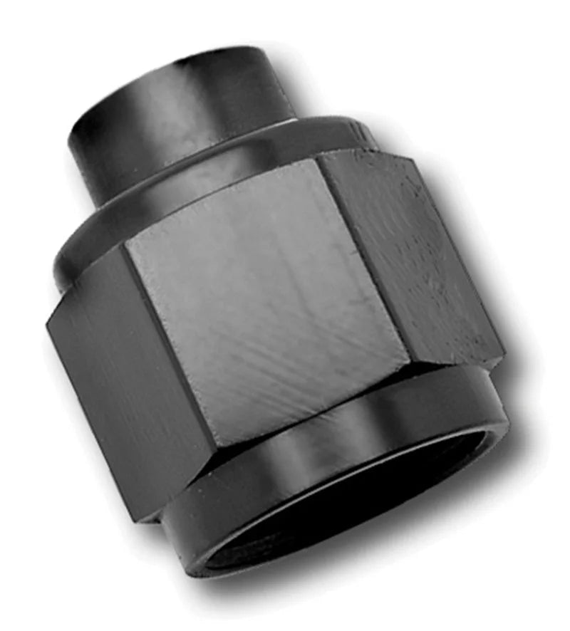 Russell Performance -8 AN Flare Cap (Black) - Back View