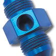 Load image into Gallery viewer, Russell Performance -8 AN Fuel Union Pressure Adapter (Blue) - Side View