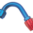 Load image into Gallery viewer, Russell Performance -8 AN Red/Blue 120 Degree Full Flow Hose End (1-1/4in Centerline Radius) - Side View