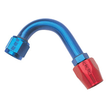 Load image into Gallery viewer, Russell Performance -8 AN Red/Blue 120 Degree Full Flow Hose End (1-1/4in Centerline Radius) - Back View