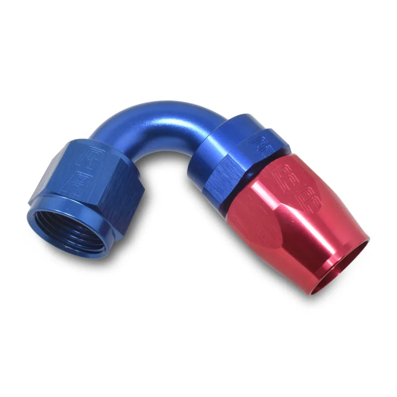Russell Performance -8 AN Red/Blue 120 Degree Full Flow Swivel Hose End (With 3/4in Radius) - Additional View 7
