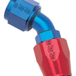 Load image into Gallery viewer, Russell Performance -8 AN Red/Blue 45 Degree Full Flow Hose End - Back View