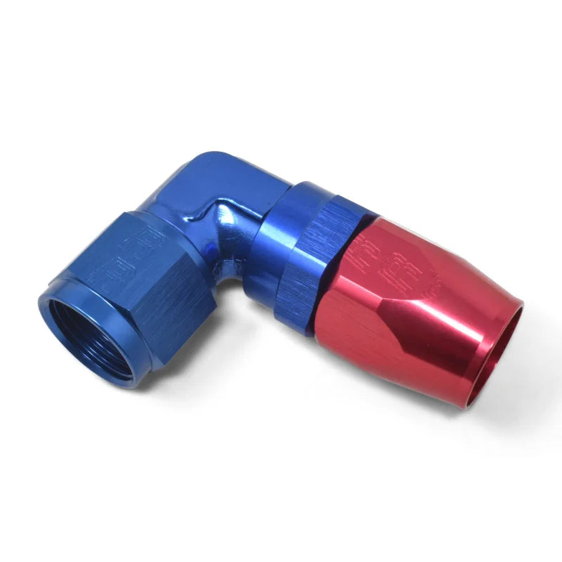 Russell Performance -8 AN Red/Blue 90 Degree Forged Aluminum Swivel Hose End - Additional View 9