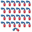 Load image into Gallery viewer, Russell Performance -8 AN Red/Blue 90 Degree Full Flow Hose End (25 pcs.) - Installation View
