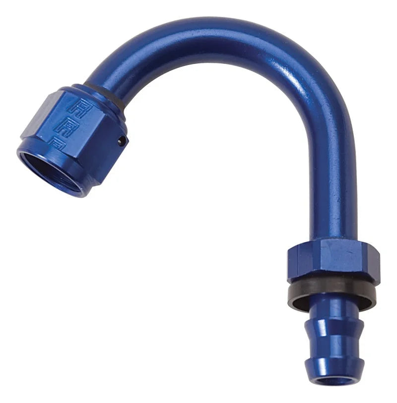 Russell Performance -8 AN Twist-Lok 120 Degree Hose End (3/4in Radius) - Main Product View