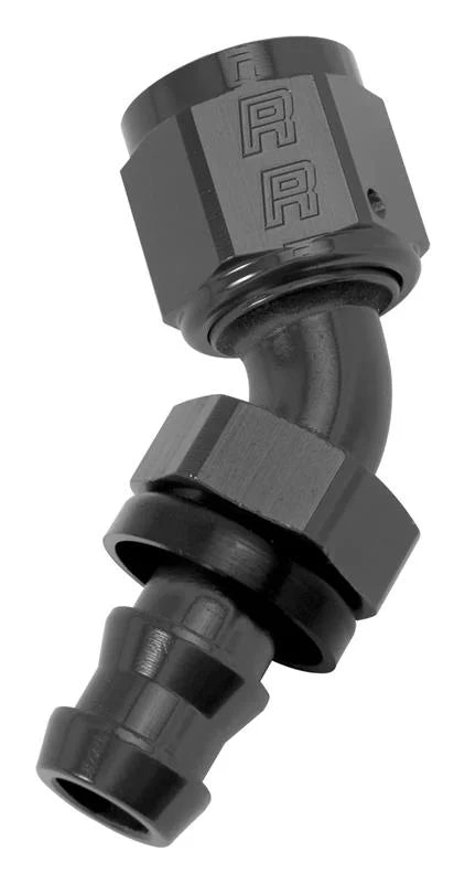 Russell Performance -8 AN Twist-Lok 45 Degree Hose End (Black) - Main Product View
