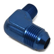 Load image into Gallery viewer, Russell Performance -8 AN to 1/4in NPT 90 Degree Flare to Pipe Adapter (Blue) - Additional View 9