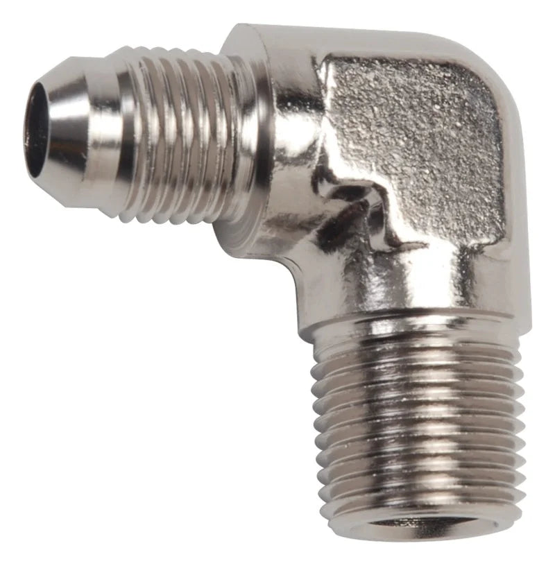 Russell Performance -8 AN to 1/4in NPT 90 Degree Flare to Pipe Adapter (Endura) - Additional View 5