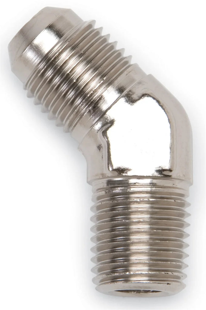 Russell Performance -8 AN to 3/8in NPT 45 Degree Flare to Pipe Adapter - Back View