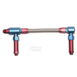 Load image into Gallery viewer, Russell Performance -8 AN to -8 AN ProFlex King Demon Carb Dual Inlet Carb Kit (Red/Blue) - Side View
