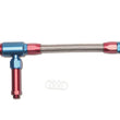 Load image into Gallery viewer, Russell Performance -8 AN to -8 AN ProFlex King Demon Carb Dual Inlet Carb Kit (Red/Blue) - Back View