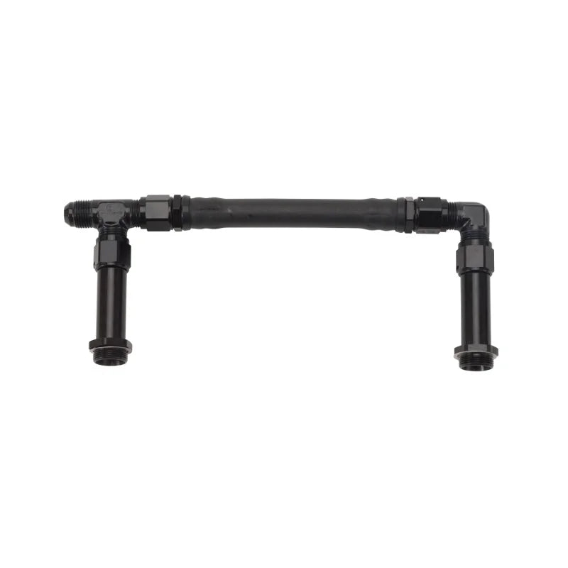 Russell Performance -8 AN to -8 AN Twist-Lok Holley 4150 Dual Inlet Carb Kit (Black) - Back View