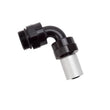 Load image into Gallery viewer, Russell Performance -8 SAE Port Male to -8 AN Hose 90 Degree Crimp On Hose End - Black Anodized - Installation View