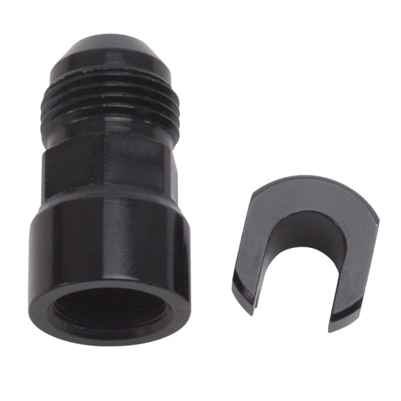 Russell Performance -8AN Male to 3/8in SAE Quick-Disconnect Female (Black Single) - Side View