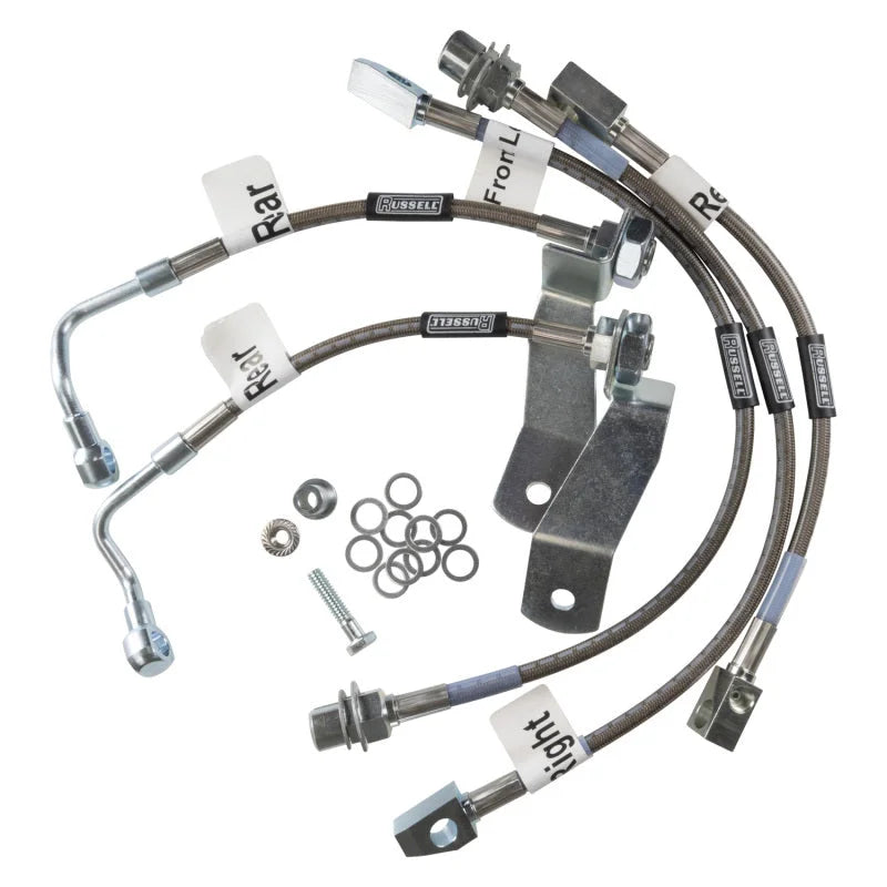 Russell Performance 94-95 Ford Mustang Cobra - Complete 5-Line Kit Brake Line Kit - Side View