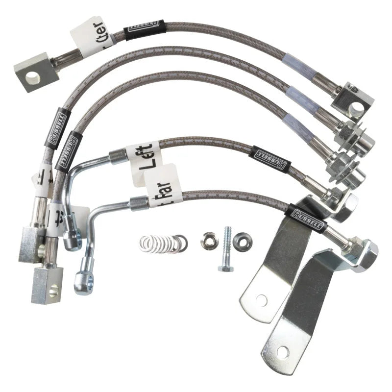 Russell Performance 94-95 Ford Mustang GT - Complete 5-Line Kit Brake Line Kit - Side View