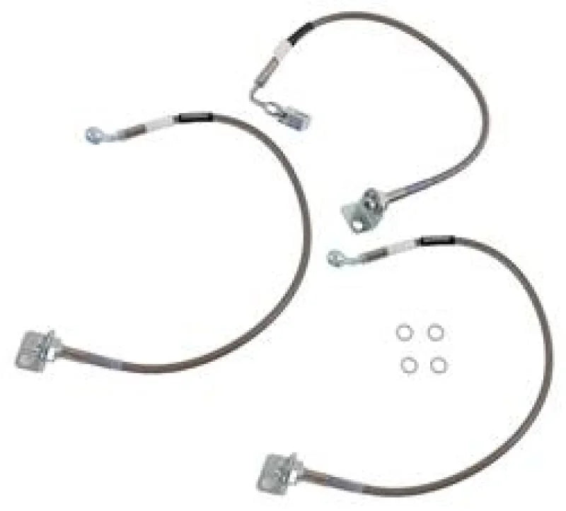 Russell Performance 97-06 Jeep Wrangler (TJ) with 4-6in lift Brake Line Kit - Side View