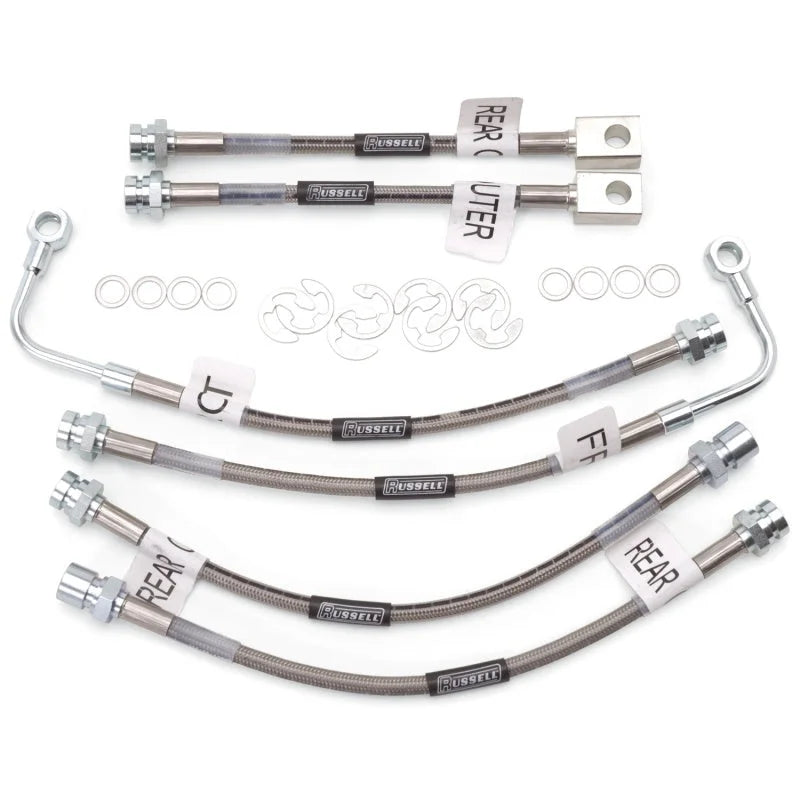 Russell Performance 98-02 Pontiac Firebird (with Traction Control) Brake Line Kit - Side View