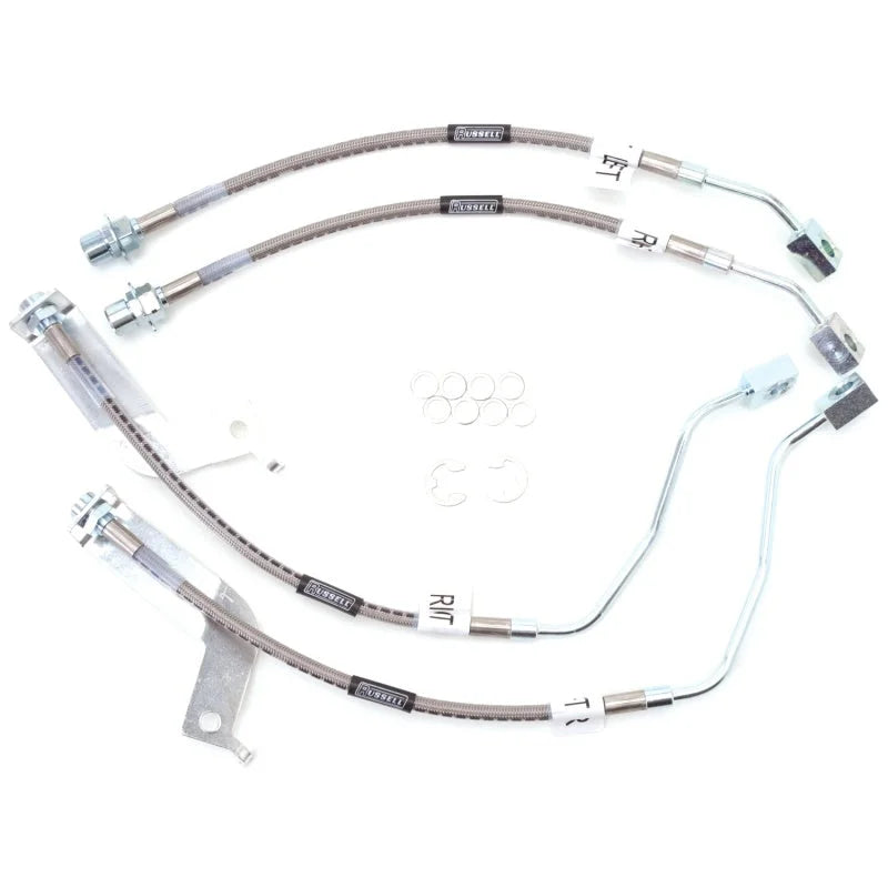 Russell Performance 99-04 Ford Mustang with Traction Control (Except Cobra) Brake Line Kit - Back View