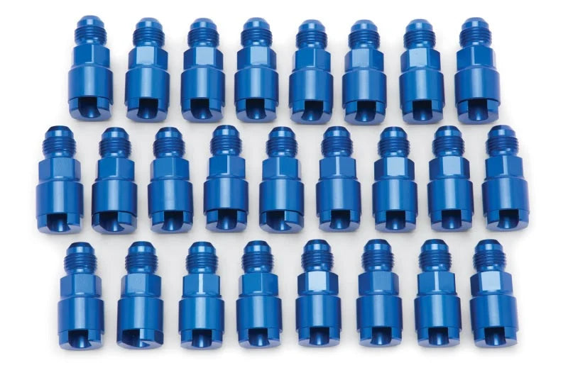 Russell Performance Adapter -6 AN Male to 5/16in Quick Disconnect Screw - Blue (Bulk Pkg 25) - Back View