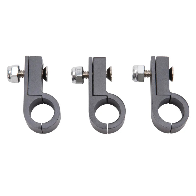 Russell Performance Aluminum -8AN Line Clamp Black Anodized Finish - Back View