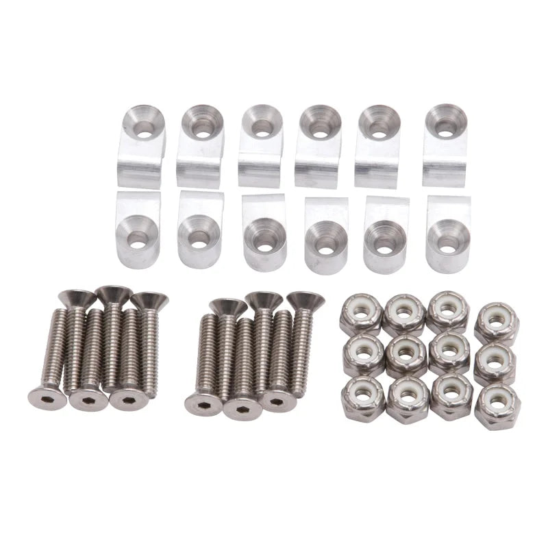 Russell Performance Billet 3/16in Tubing Clamp Natural Finish (12 pcs.) - Side View