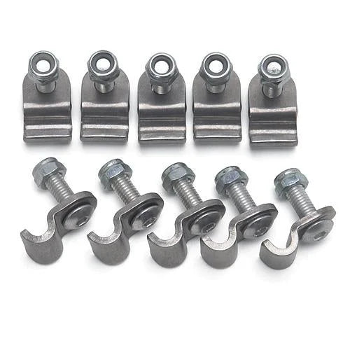 Russell Performance Billet 3/16in Tubing Clamp Natural Finish (12 pcs.) - Back View