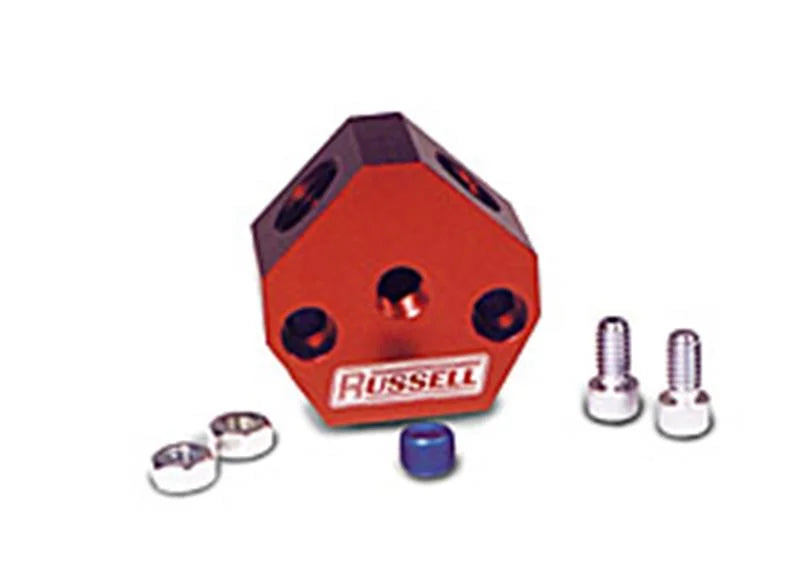 Russell Performance Billet Aluminum Y-Block w/ 3/8in inlet & outlet - Main Product View