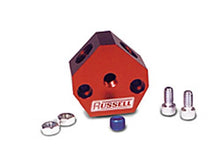 Load image into Gallery viewer, Russell Performance Billet Aluminum Y-Block w/ 3/8in inlet &amp; outlet - Main Product View