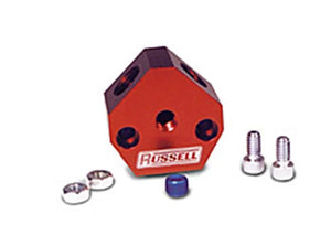 Russell Performance Billet Aluminum Y-Block w/ 3/8in inlet & outlet - Main Product View