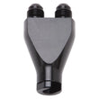 Load image into Gallery viewer, Russell Performance Billet Y-Block Adapter 3/8in SAE Qick Disconnect (2) -6AN Male Flare Black - Main Product View