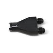 Load image into Gallery viewer, Russell Performance Billet Y-Block Adapter 3/8in SAE Qick Disconnect (2) -6AN Male Flare Black - Additional View 6
