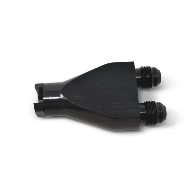 Russell Performance Billet Y-Block Adapter 3/8in SAE Qick Disconnect (2) -6AN Male Flare Black - Additional View 6