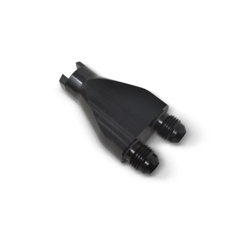 Russell Performance Billet Y-Block Adapter 3/8in SAE Qick Disconnect (2) -6AN Male Flare Black - Additional View 7