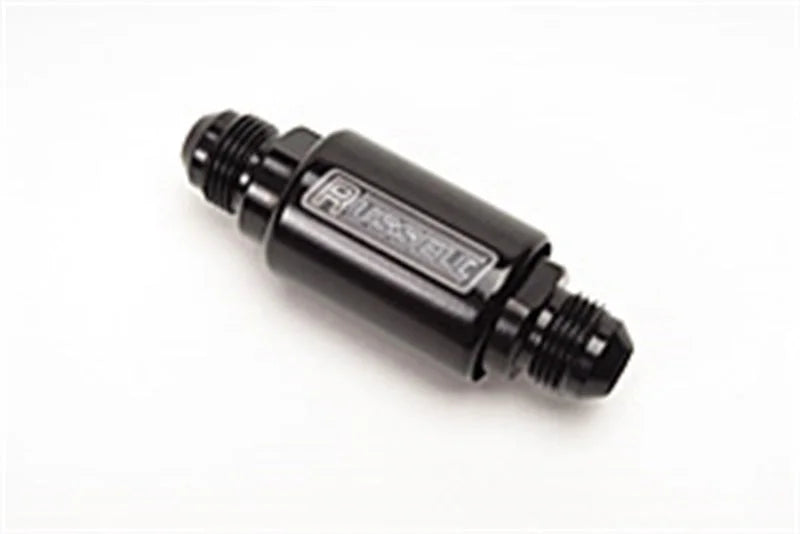 Russell Performance Black Anodized (3-1/4in Length 1-1/4in dia. -8 male inlet/outlet) - Detail View