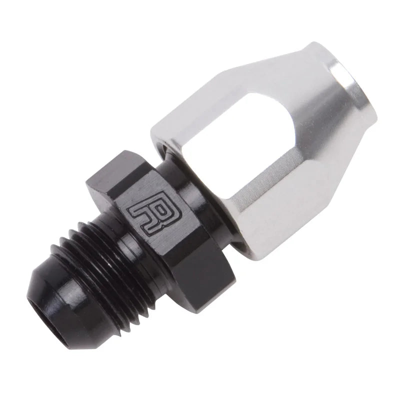 Russell Performance Black/Silver -6 AN Male 37 Degree to 3/8in Aluminum Tube - Back View
