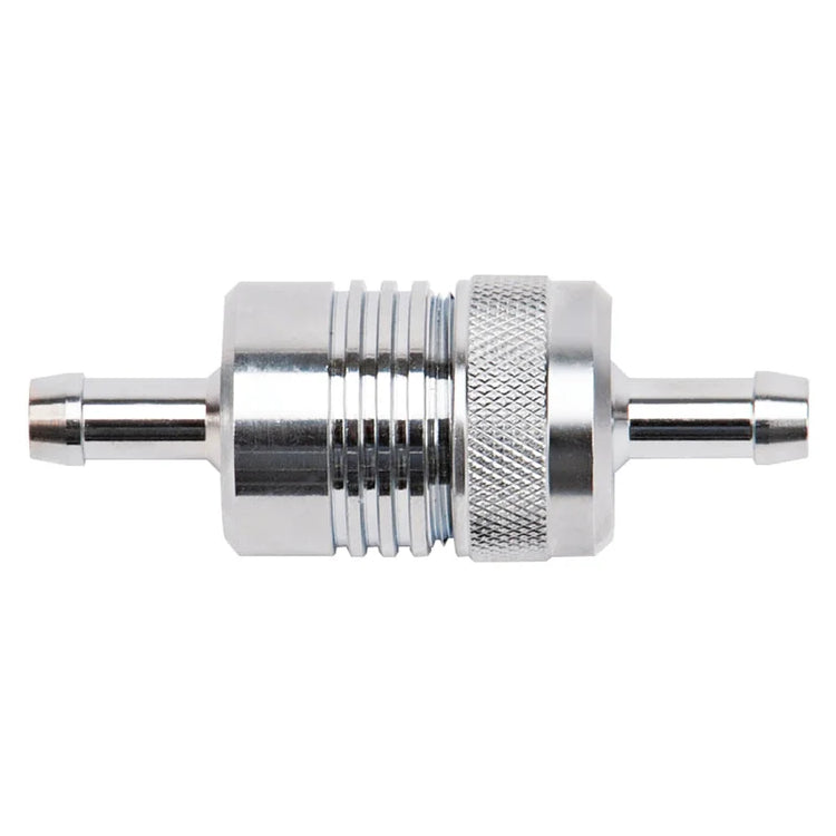 Russell Performance Chrome Street Fuel Filter (3in Length 1-1/8in diameter 5/16in inlet/outlet) - Main Product View