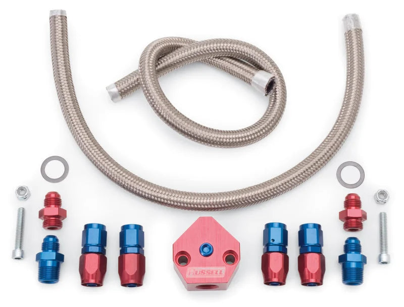 Russell Performance Edelbrock Tunnel Ram Kit for Performer Series Carbs - Side View