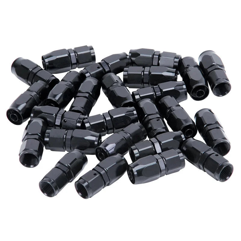Russell Performance Full Flow Hose End Straight -6 AN ProClassic II Finish (Bulk package of 25) - Side View