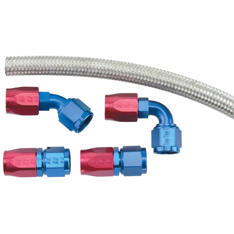 Russell Performance Holley - Fuel Pump to -8 Dual Inlet Kit (For ProFlex -4ft hose) - Back View