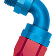 Load image into Gallery viewer, Russell Performance Hose End #6 Hose to #6 Radius Inlet Port Swivel 90 Deg Red/Blue - Main Product View