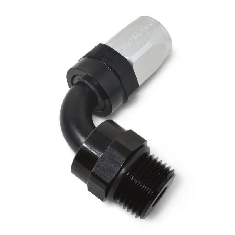 Russell Performance Hose End #6 to #6 Radius Inlet Port 90 Deg Blk/Clr - Additional View 7