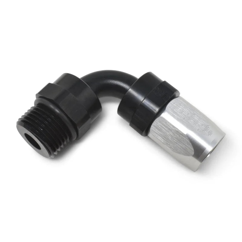 Russell Performance Hose End #6 to #6 Radius Inlet Port 90 Deg Blk/Clr - Additional View 8
