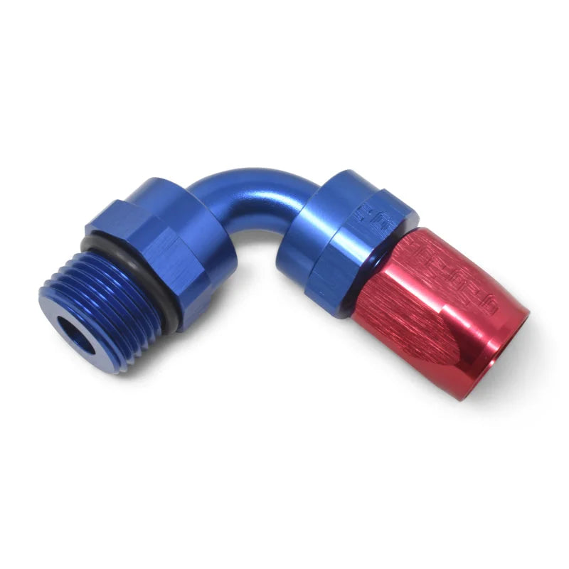 Russell Performance Hose End #8 Hose to #8 Radius Inlet Port 90 Deg Red/Blue - Additional View 7