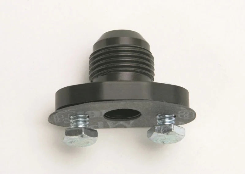 Russell Performance Oil Pan Flange. Adapts Male -10 AN to any oil pan (includes gaskets & bolts) - Side View
