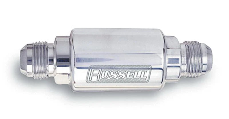 Russell Performance Polished Aluminum (3in Length 1-1/4in dia. -6 x 3/8in male NPT inlet/outlet) - Side View