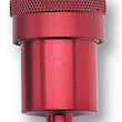 Load image into Gallery viewer, Russell Performance Red Street Fuel Filter (3in Length 1-1/8in diameter 5/16in inlet/outlet) - Side View
